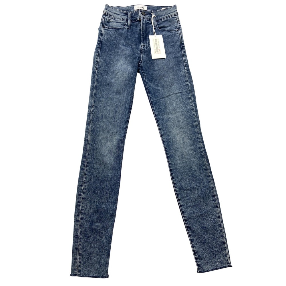 FRAME Le High Skinny Jeans Womens 24 Blue Medium Wash High Rise Stretch Denim